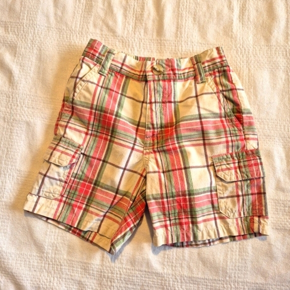 Janie and Jack boys size 12-18 month plaid cargo shorts VGUC - Picture 1 of 6